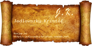 Jedlovszky Kristóf névjegykártya